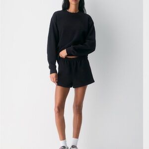 Aritzia Black Sweatfleece Short